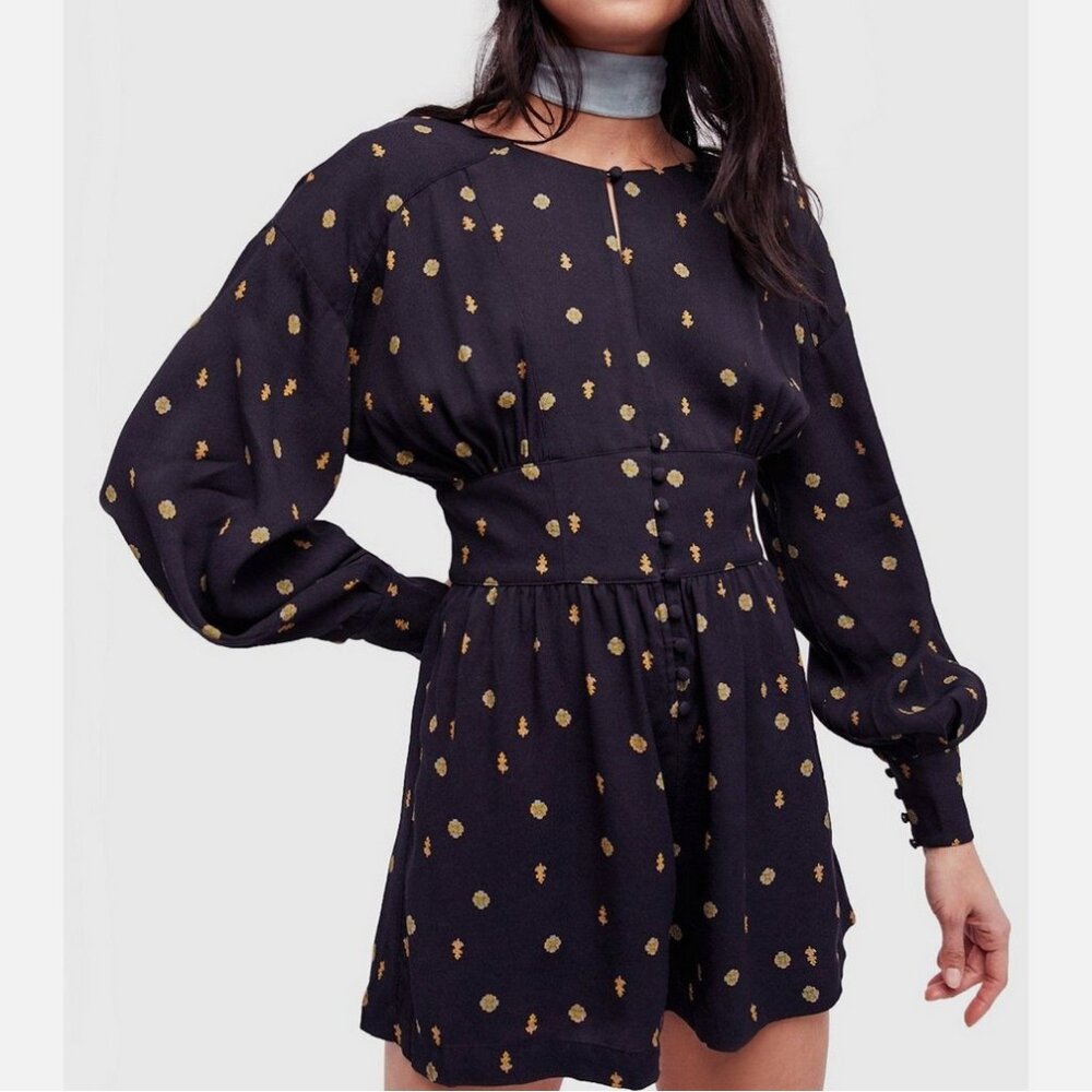 Free People Love Grows Long Sleeve Romper